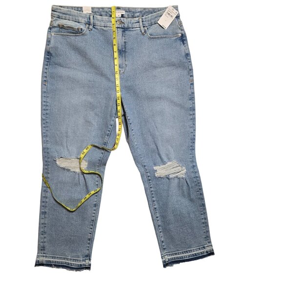 Good American Light‎ Wash Distressed Jeans Size 16 New With Tags! - Picture 7 of 8